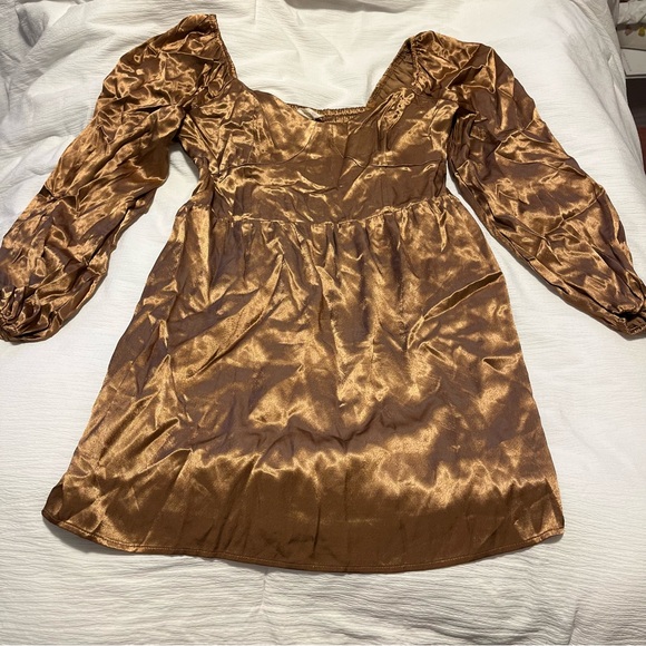 NWT ALTARD STATE copper crinkle dress - Picture 1 of 4